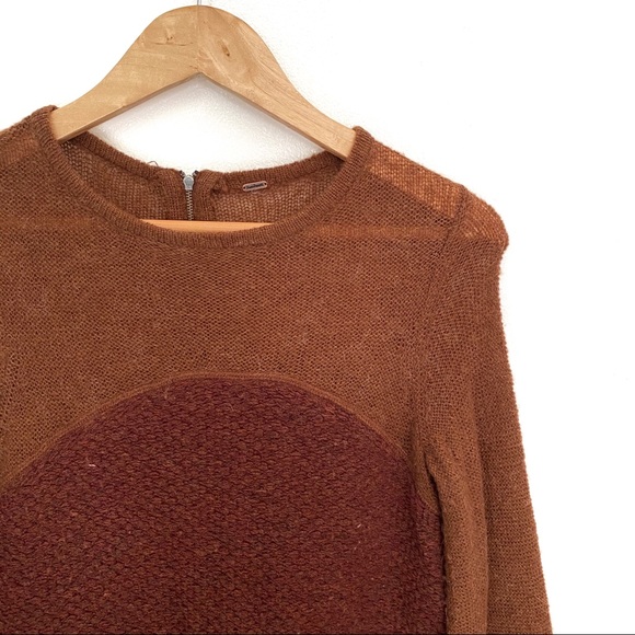 Free People Brown A Line Wool Blend Sweater Dress - Picture 3 of 7